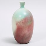 Kjeld & Erica Deichmann (Canadian, 1900–1963 and 1913–2007), Red and Green Jun Glazed Vase, mid-20th