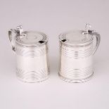 Two Georgian Silver Drum Mustard Pots, Stephen Adams and another maker, London, 1805 and c.1835, app