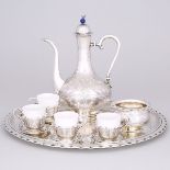 Austro-Hungarian Silver Turkish Coffee Service, G. Sander, Prague, early 20th century, coffee pot he