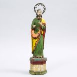 Spanish Colonial Filipino Figure of St. Jude the Apostle, 19th century, height 17.2 in — 43.7 cm