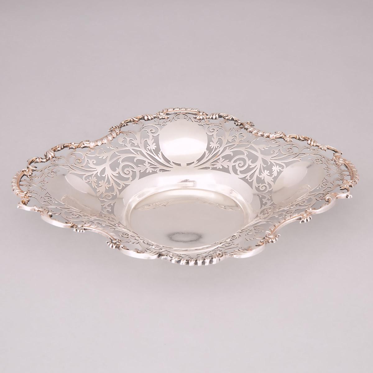 Edwardian Silver Pierced Oval Dish, James Dixon & Sons, Sheffield, 1905, length 9.4 in — 24 cm