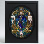 16th century Style Limoges Enamel Charger, 19th century, plaque 19.75 x 14.74 in — 50.2 x 37.4 cm; 2