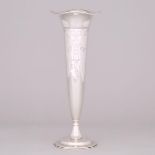 American Silver Trumpet Vase, Gorham Mfg. Co., Providence, R.I., 1928, height 14 in — 35.5 cm