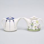 Jessica Steinhäuser (Canadian, b.1965), Two Porcelain Teapots, 2007, largest height 5.1 in — 13 cm (