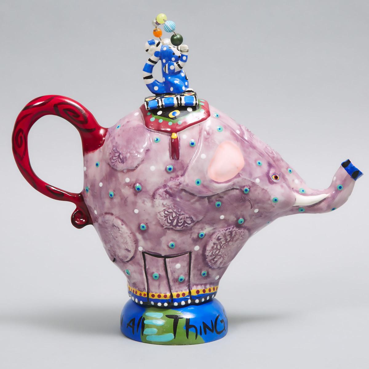 Dana Simson (American), 'Balance' Teapot, 78/100, 1999, height 12.2 in — 31 cm - Image 3 of 3