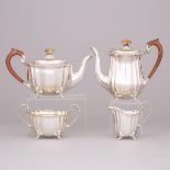 English Silver Tea and Coffee Service, Suckling Ltd., Birmingham and Chester, 1931, coffee pot heigh