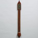 Goerge III Scottish Mahogany Stick Barometer, J. Brown, Glasgow, late 18th/early 19th century, heigh