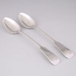 Pair of William IV Scottish Silver Fiddle Pattern Serving Spoons, Glasgow, 1837, length 12 in — 30.4