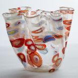 Murano 'Murrina Fazzoletto' Vase, 1950s, height 5.3 in — 13.4 cm, diameter 6.9 in — 17.5 cm