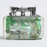 Dunhill 'Aquarium' Lighter, c.1950, 3.1 x 3.75 in — 7.9 x 9.5 cm