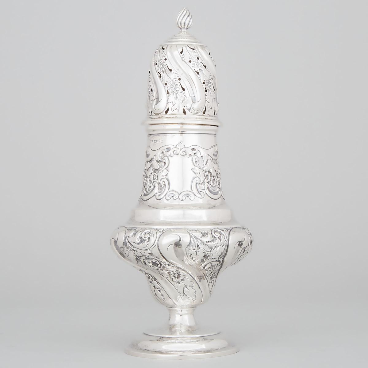 Late Victorian Silver Large Baluster Sugar Caster, Stokes & Ireland Ltd., Chester, 1900, height 10 i - Image 2 of 2