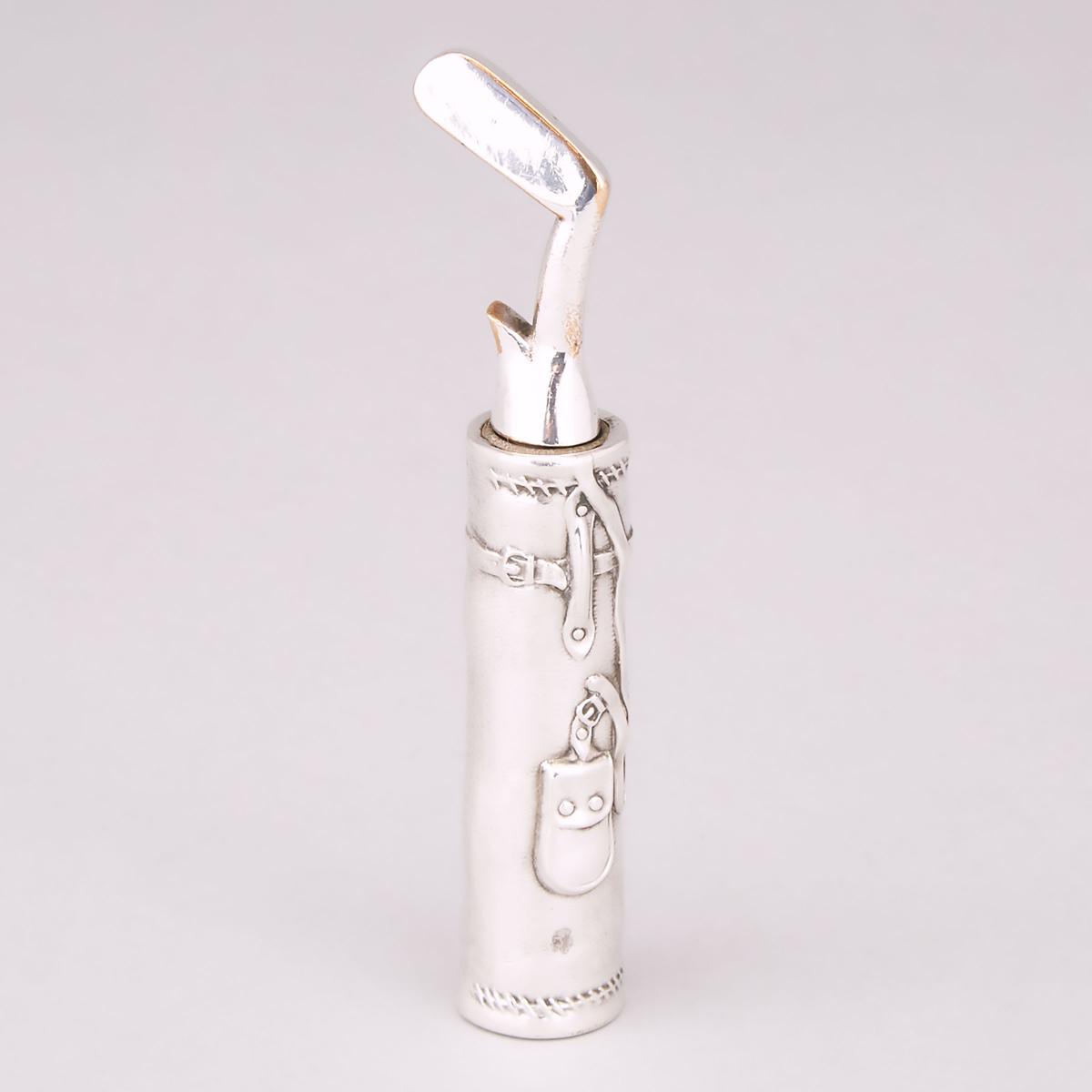 American Silver and Silver Plated Golf Bag Pocket Corkscrew, Roswell Blackinton & Co., North Attlebo