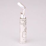 American Silver and Silver Plated Golf Bag Pocket Corkscrew, Roswell Blackinton & Co., North Attlebo