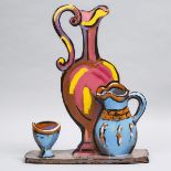 Kathryn Youngs (Canadian/American, b.1952), Pottery Sculpture with Three Vases, 1989, 26 x 20.9 x 8.