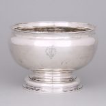 English Silver Large Footed Bowl, Naylor Bros., London, 1928, height 7.3 in — 18.5 cm, diameter 10.7