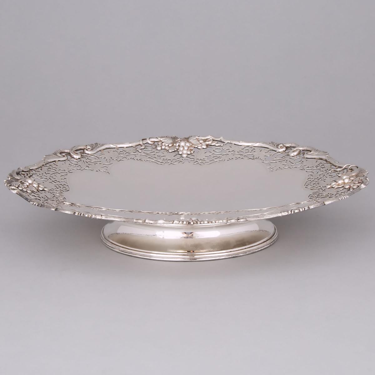 English Silver Pierced and Moulded Dessert Stand, Frank Cobb & Co., Sheffield, 1958, height 2 in — 5 - Image 2 of 2