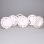 Set of Six George III Silver Dinner Plates, Timothy Renou, London, 1802, diameter 10 in — 25.3 cm (6