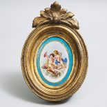 'Sèvres' Oval Plaque, late 19th century, unframed height 6.6 in — 16.8 cm