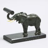 French School Elephant Form Bookend, early-mid 20t century, 6.5 x 8 in — 16.5 x 20.3 cm