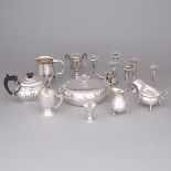Group of English Silver, late 19th/20th century, teapot height 4.7 in — 12 cm (10 Pieces)