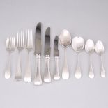 Canadian Silver Old English Pattern Flatware Service, Roden Brothers, Toronto, Ont., early 20th cent