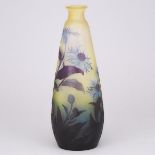 Gallé Cameo Glass Cornflowers Vase, c.1900, height 11.8 in — 30 cm