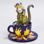 Evelyn Grant, Monkey Teapot, 2003, height 8.7 in — 22 cm