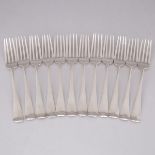 Set of Twelve George III Silver Old English Pattern Table Forks, George Smith & William Fearn, Londo