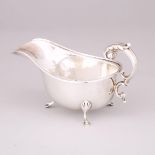 English Silver Sauce Boat, S. Blanckensee & Son, Chester, 1937, length 6.5 in — 16.5 cm
