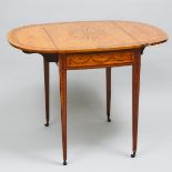 George III Adam Style Crossbanded and inlaid Satinwood Pembroke Table, c.1785, folded 28.5 x 20 x 28