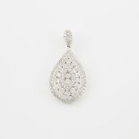 18k White Gold Pendant, set with 128 brilliant cut diamonds (1.50ct.t.w.)