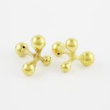 Pair Of Lucas 18k Yellow Gold Abstract Cufflinks