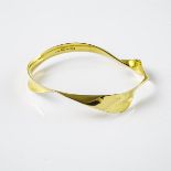 Georg Jensen Danish 18k Yellow Gold Bangle, #918, post 1945 ; designer : Torun Bülow-Hübe; inner dia