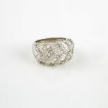 14k White Gold Ring, set with 82 baguette cut diamonds (2.50ct.t.w.) and 78 small brilliant cut diam