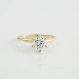 14k Yellow Gold Ring, set with a brilliant cut diamond (approx. 0.87ct.)