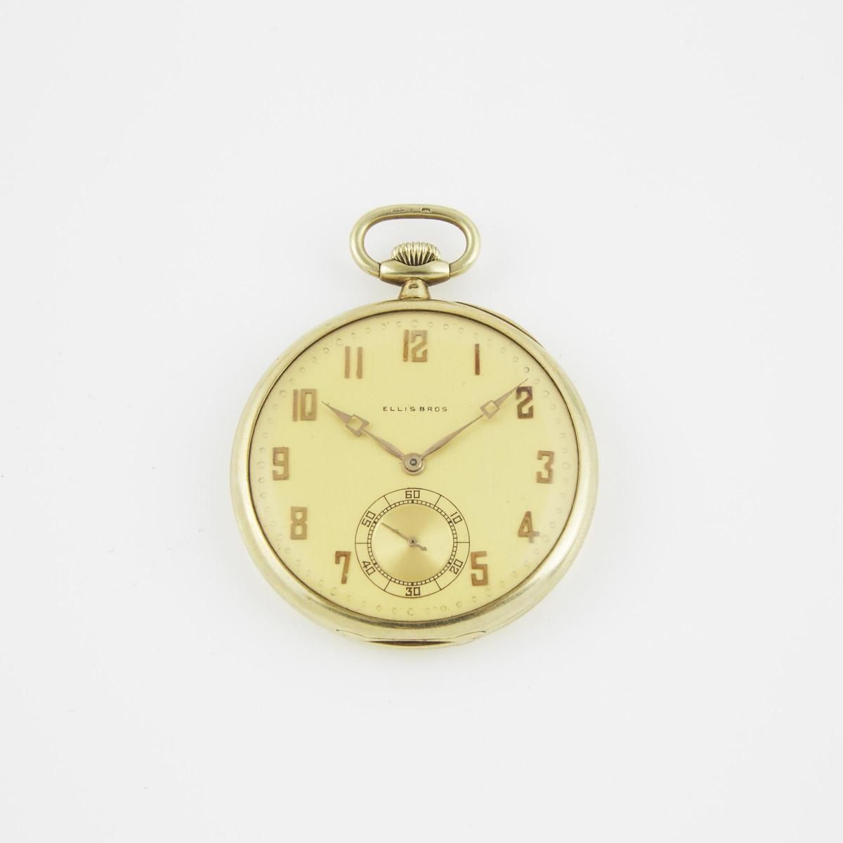 Zenith Openface Stem Wind Pocket Watch, circa 1930; serial #277382; 44mm; 17 jewel movement; dial si