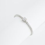 Amoro 14k White Gold Straightline Bracelet, set with 74 brilliant cut diamonds (approx. 2.30ct.t.w.)