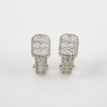 Pair Of 18k White Gold Earrings, set with a total of 108 brilliant cut diamonds (1.42ct.t.w.)