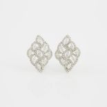 Pair Of 18k White Gold Earrings, set with a total of 182 brilliant cut diamonds (2.24ct.t.w.)