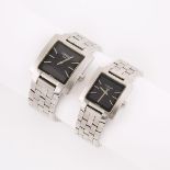 Matched Set Of Men's And Lady's Tissot "1853" Wristwatches, quartz movements; in stainless steel cas