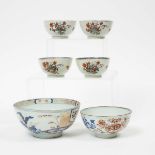 A Group of Six Chinese Imari Bowls, 18th Century, 十八世纪 中国伊万里碗一组六件, largest diameter 7.9 in — 20 cm (