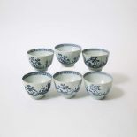 A Set of Six 'Scholar on Bridge' Pattern Large Bowls from the Nanking Cargo, Qianlong Period, Circa