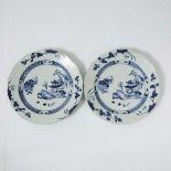 A Pair of 'Three Pavillions' Pattern Lobed Dishes from the Nanking Cargo, Qianlong Period, Circa 175