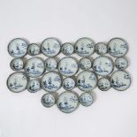 A Set of Twenty-Four 'Batavian Pavilion' Pattern Teabowls and Saucers from the Nanking Cargo, Qianlo