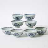 A Set of Eight 'Scholar on Bridge' Pattern Small Bowls from the Nanking Cargo, Qianlong Period, Circ