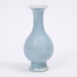 A Claire-de-Lune Glazed Vase, Chenghua Mark, 天蓝釉琵琶尊, height 3.5 in — 8.9 cm