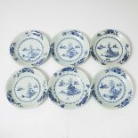 A Set of Six 'Leaping Boy' Pattern Saucer Dishes from the Nanking Cargo, Qianlong Period, Circa 1750