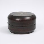 A Chinese Red Lacquer Circular Box and Cover, 19th Century, 十九世纪 剔红圆盖盒, diameter 11.2 in — 28.5 cm