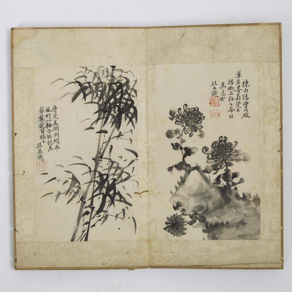 Attributed to Dai Xi (1801-1860), A Landscape Painting Album, 戴熙 (1801 – 1860) (传) 山水花卉册 十开 水墨纸本, ea - Image 6 of 8