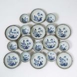 A Set of Eighteen 'Batavian Willow' Pattern Teabowls and Saucers from the Nanking Cargo, Qianlong Pe